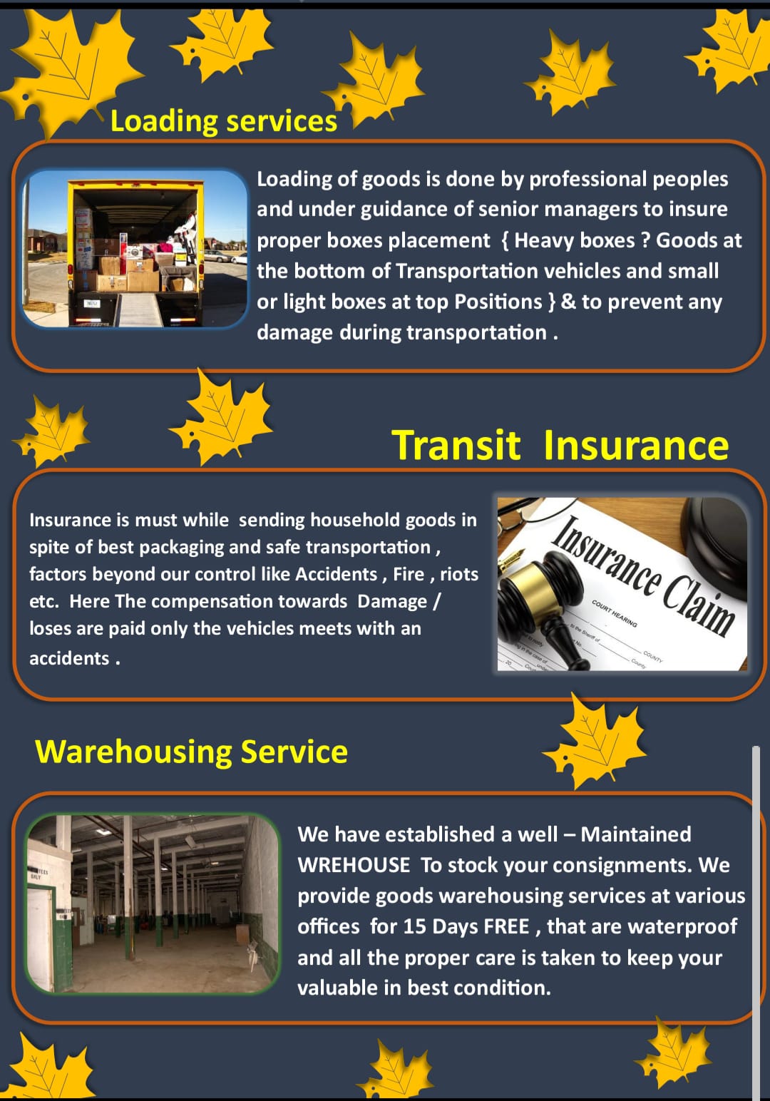 Cargo shipping services